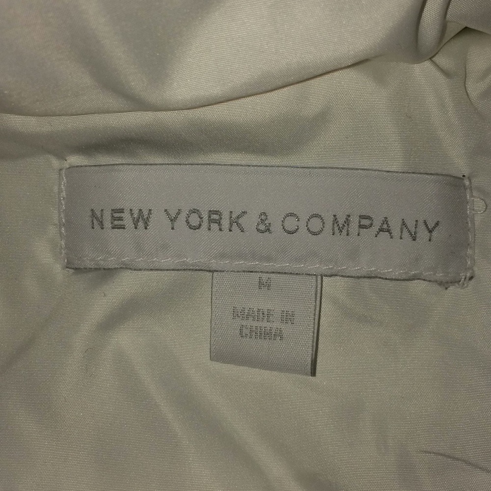 New York & Company White puffer vest fur hood M - Picture 4 of 8